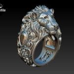 gold ring for men lion face at free3dfile.com