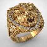 gold ring for men Lion Face  from Free3DFile.com