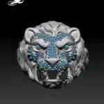 gold ring for men Lion Face from Free3DFile.com