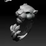gold ring for men Panther Ring Free3DFile.com