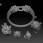 cartier panther ring bracelet  pendant free3dfile .com